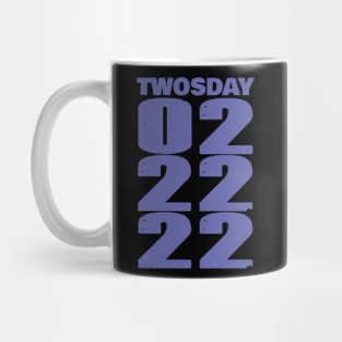 Twosday 022222 in Very Peri Periwinkle Blue Typography Mug